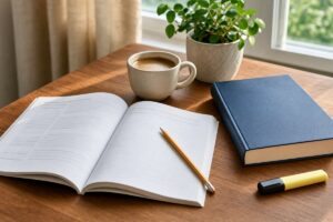 Quaderno di esercizi e libro di grammatica per praticare il congiuntivo italiano