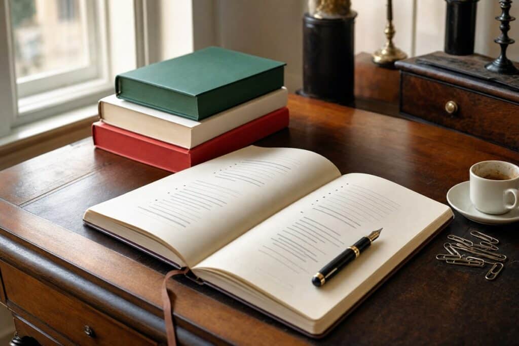 Scrivania per organizzare un testo con i connettivi testuali