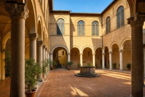 Cortile storico dell'Università per Stranieri di Siena, l'ente che rilascia il CILS B1 Cittadinanza